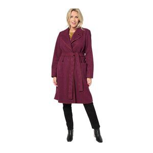 BEAUTIFUL by Lawrence Zarian Coat Size 2X Belted Double Knit Lined Fig Outerwear